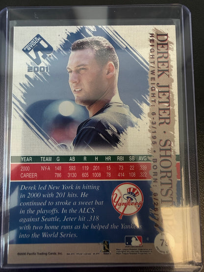 2001 Pacific Private Stock #79 Derek Jeter Gold Portraits #/75