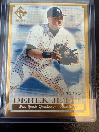 2001 Pacific Private Stock #79 Derek Jeter Gold Portraits #/75