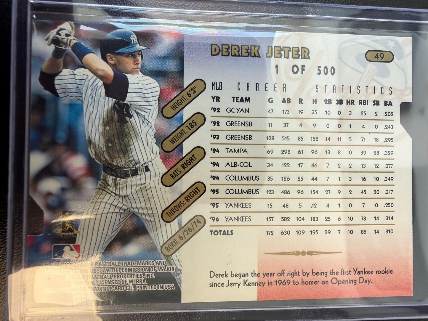 1997 Donruss #49 Derek Jeter Press Proofs Silver