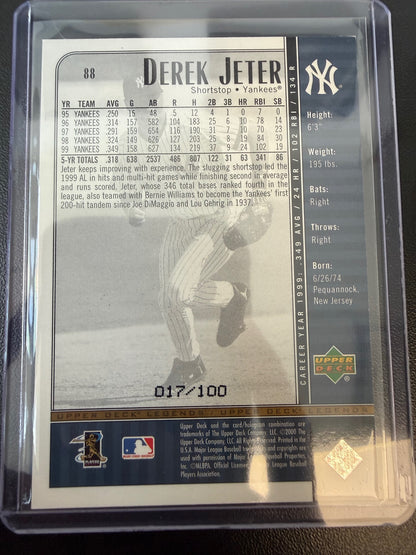 2000 Upper Deck Legends #88 Derek Jeter Commemorative Collection #/100