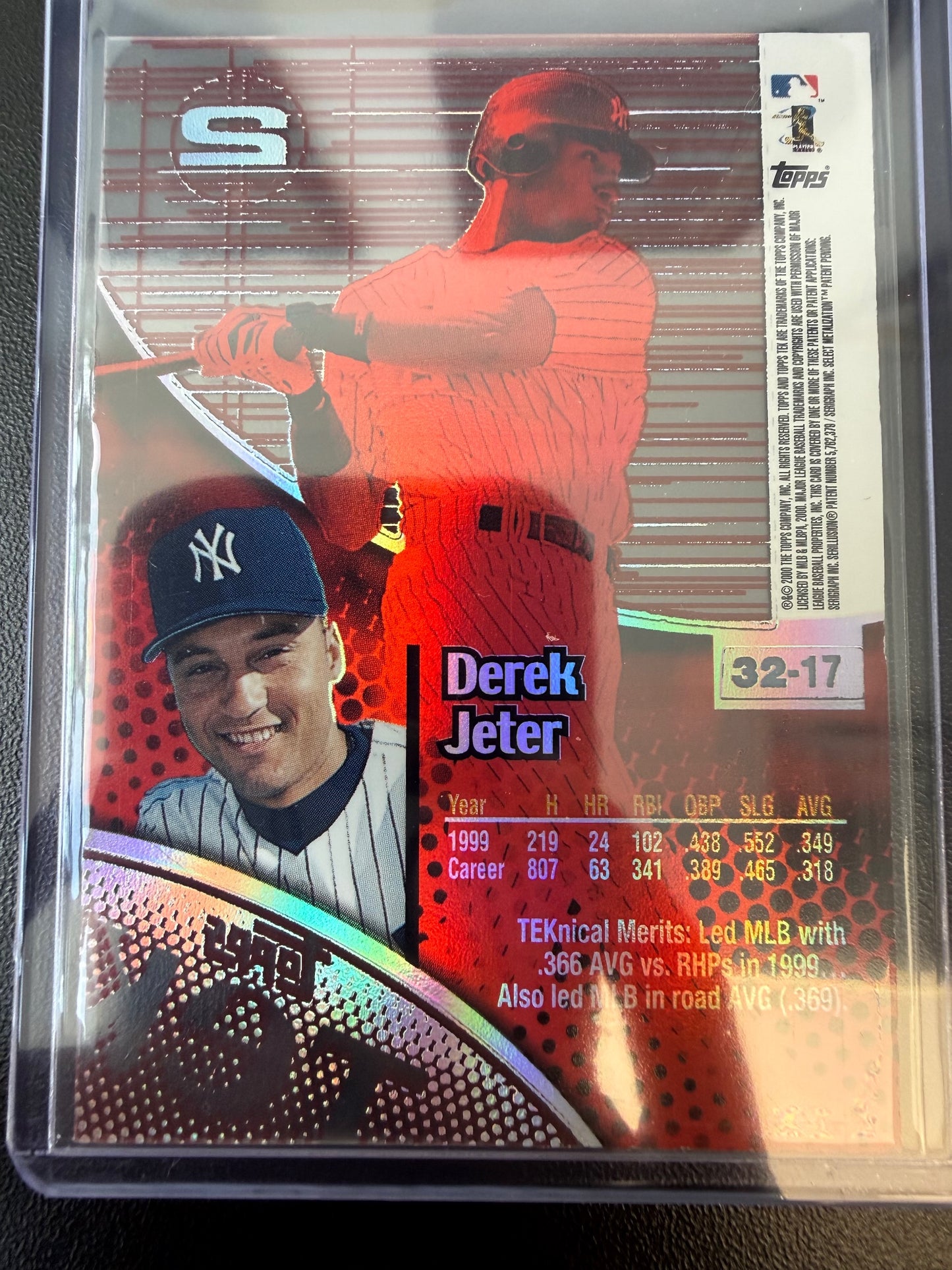 2000 Topps Tek #32-17 Derek Jeter Pattern 17