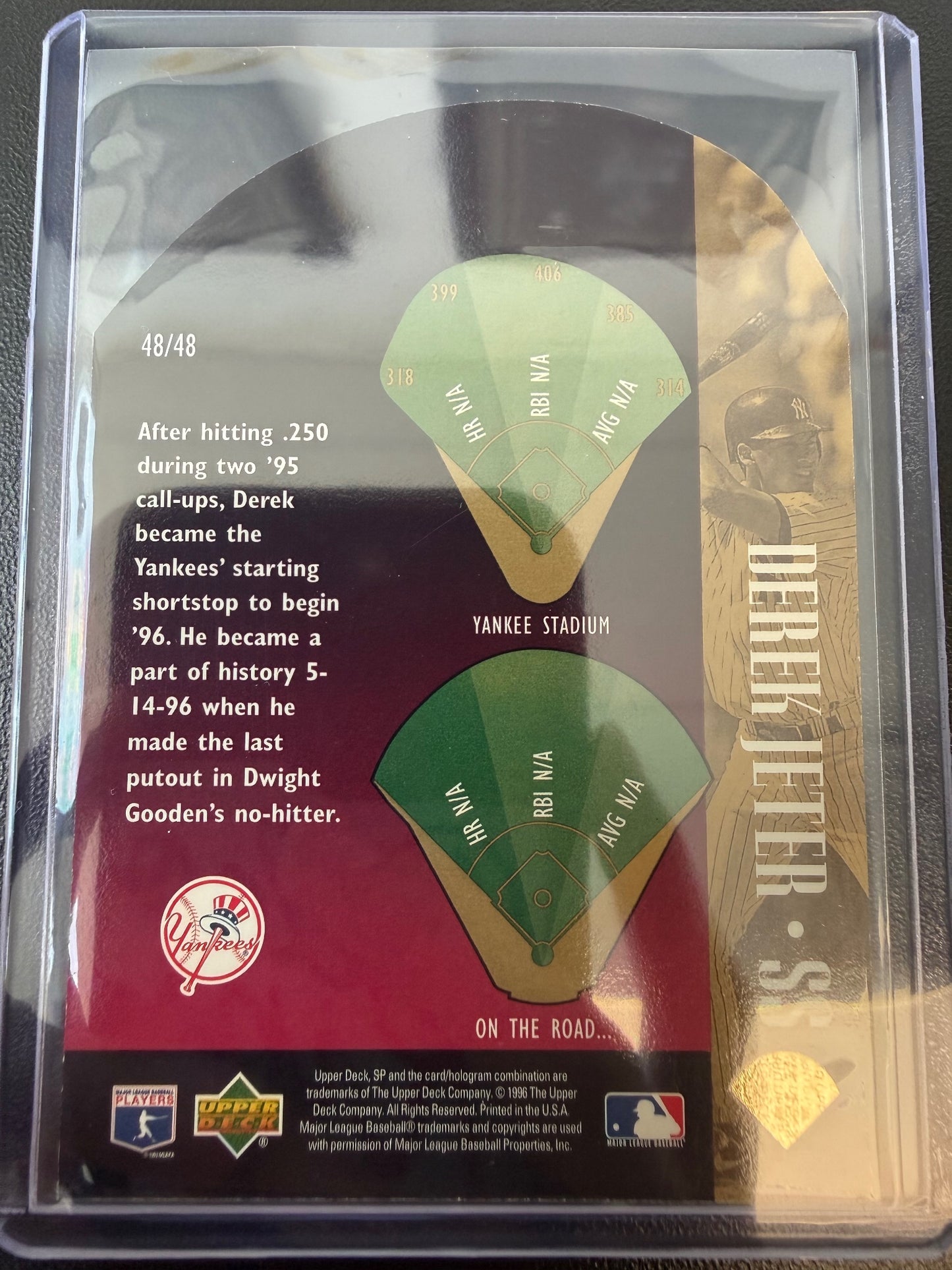 1996 SP #48 Derek Jeter Special FX Red Die Cut
