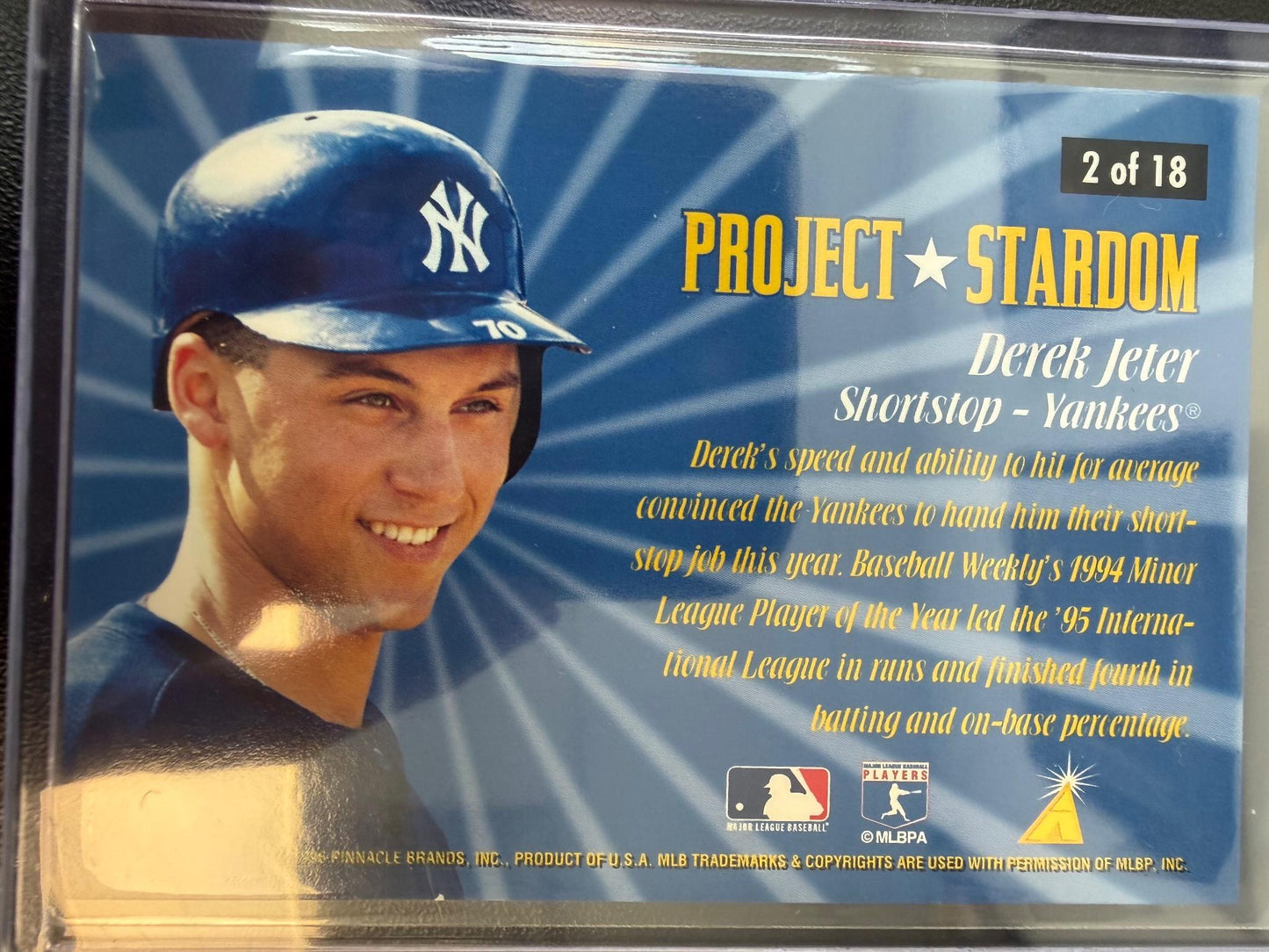 1996 Pinnacle #2 Derek Jeter Project Stardom