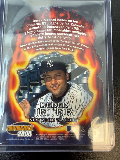 2000 Pacific Invincible #15 Derek Jeter Lighting the Fire