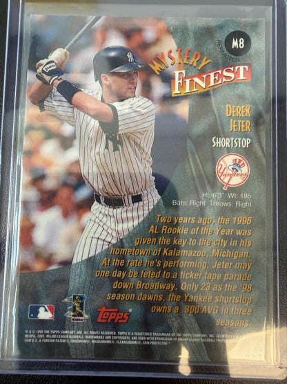 1998 Topps #M8 Derek Jeter Mystery Finest Bordered Refractors