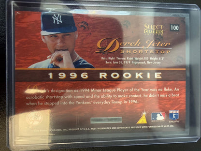 1996 Select Certified #100 Derek Jeter Certified Red
