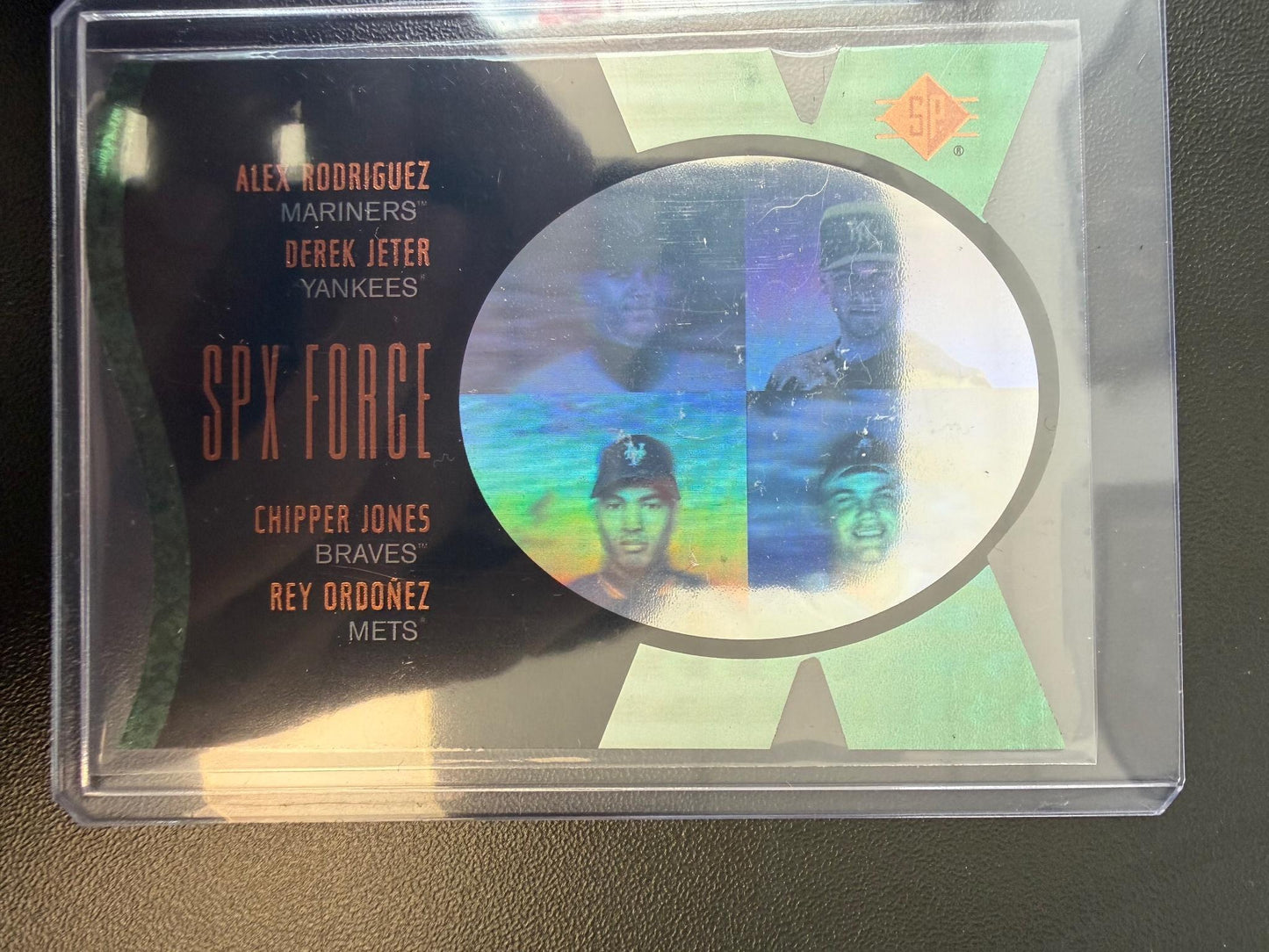 1997 SP Alex Rodriguez Derek Jeter Chipper Jones Rey Ordonez SPx Force #/500