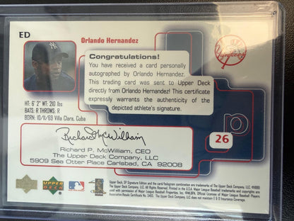 1999 SP Signature Edition #ED Orlando Hernandez Autographs