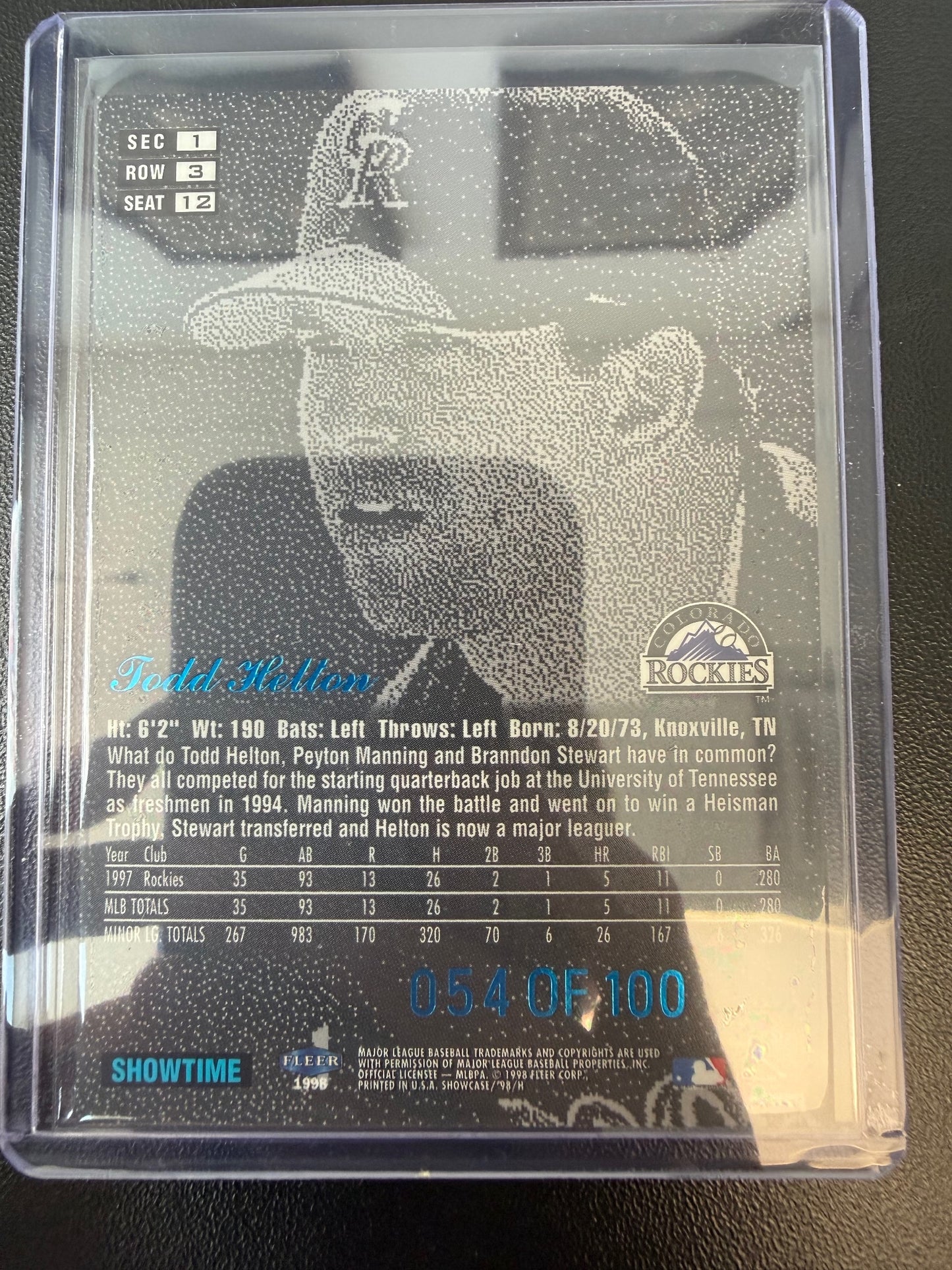 1998 Flair Showcase #12 Todd Helton
