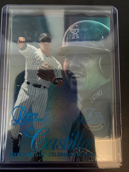 1997 Flair Showcase #165 Vinny Castilla Legacy Collection Row 2 (Style) #/100