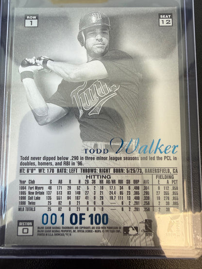 1997 Flair Showcase #12 Todd Walker Legacy Collection Row 1 (Grace) #/100