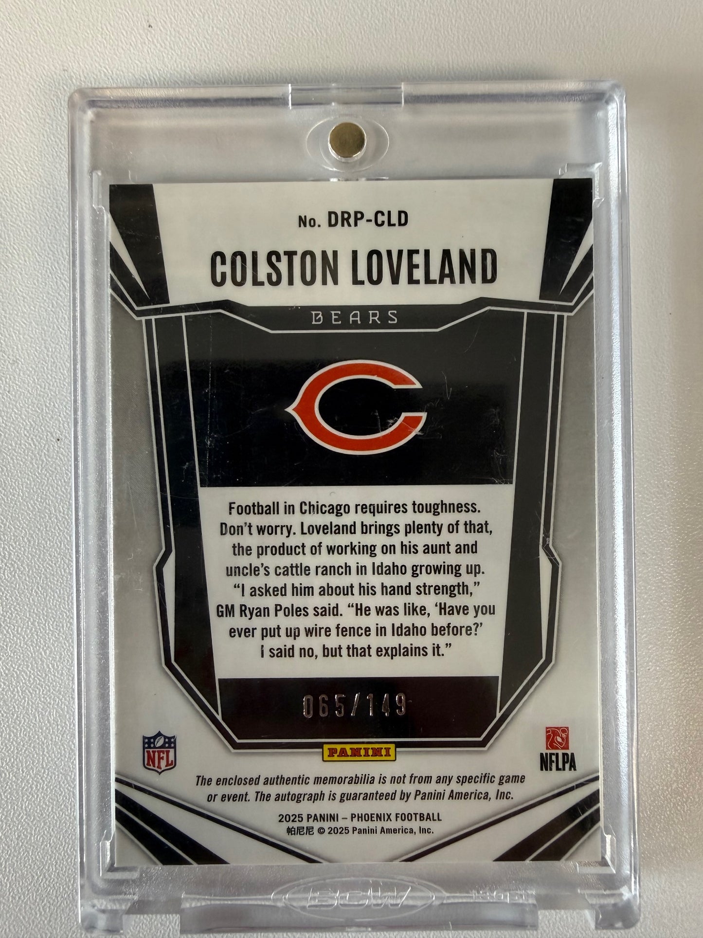 Colston Loveland RPA Silver Prizm /149