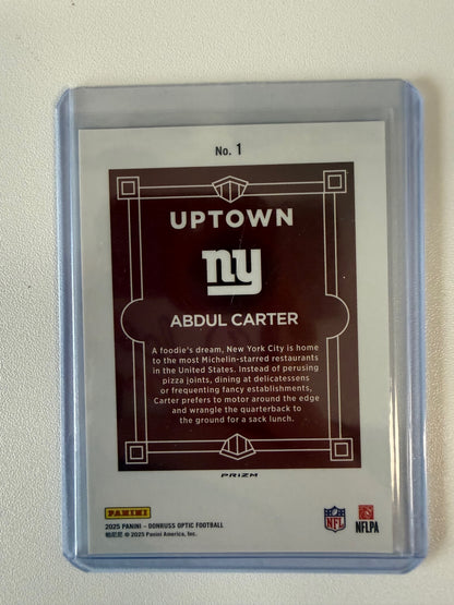 2025 Donruss Optic #1 Abdul Carter Uptown