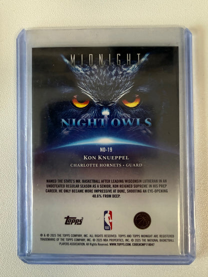 2025-26 Topps Midnight #NO-19 Kon Knueppel Night Owls Dusk #/75