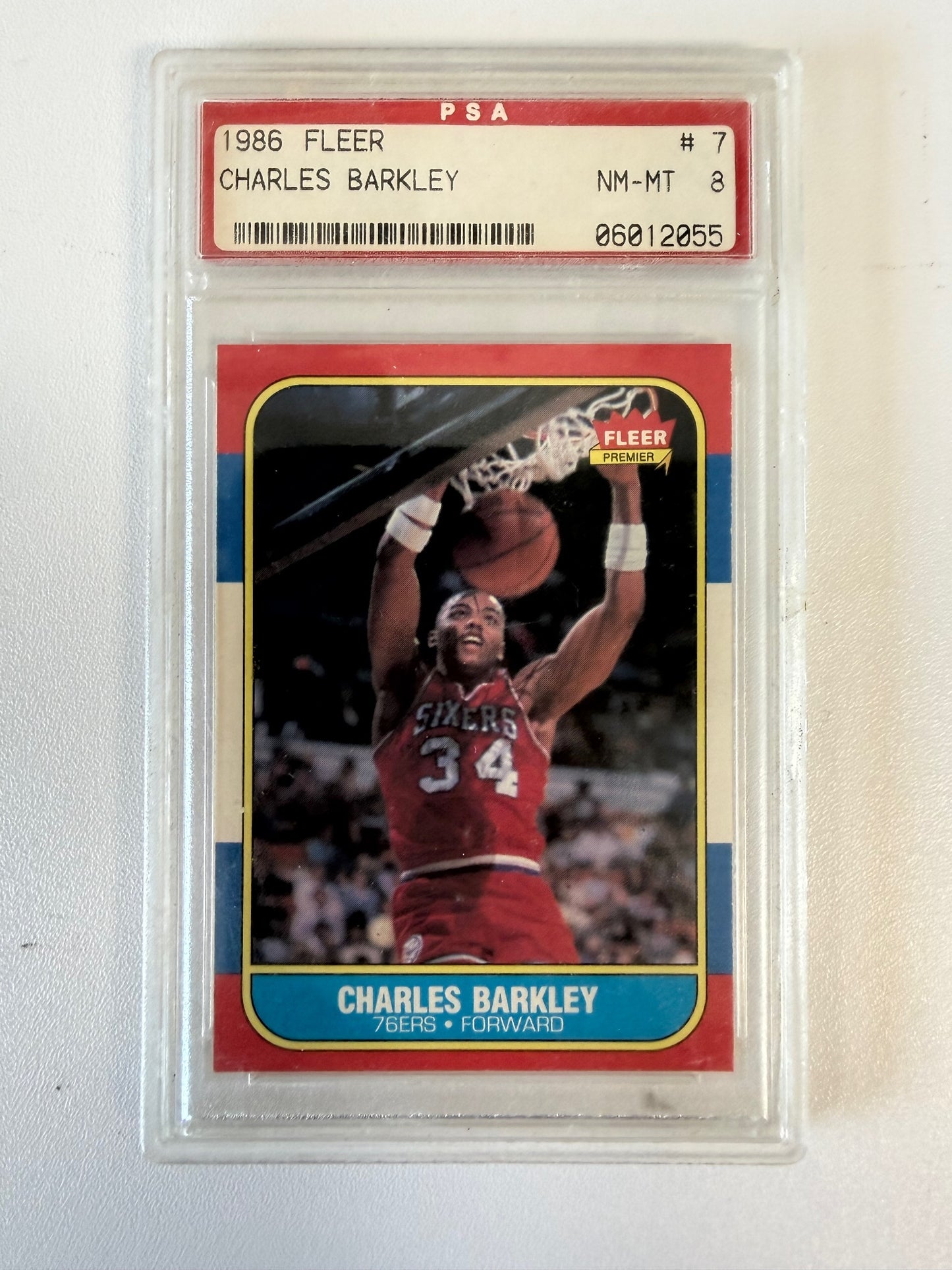 1986-87 Fleer #7 Charles Barkley PSA 8