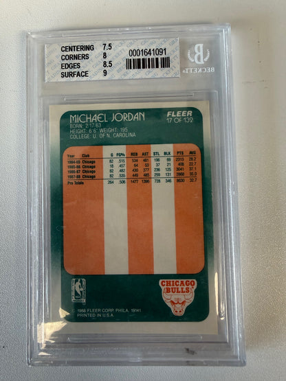 1988-89 Fleer #17 Michael Jordan BGS 8