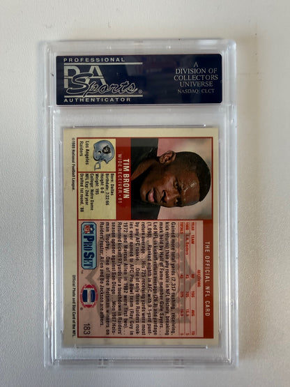 1989 Pro Set #183 Tim Brown PSA Authentic