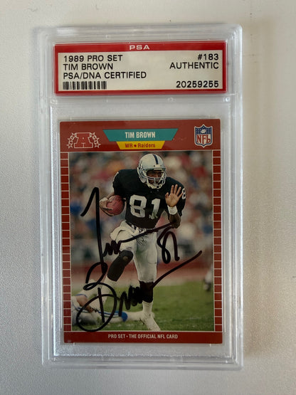 1989 Pro Set #183 Tim Brown PSA Authentic