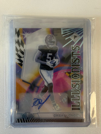 2023 Panini Illusions #4 Drake London Illusionists Autographs Black #/15