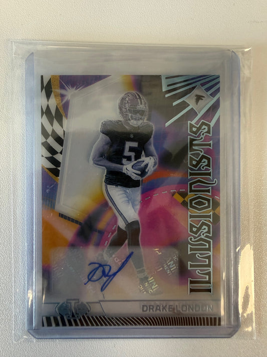 2023 Panini Illusions #4 Drake London Illusionists Autographs Black #/15