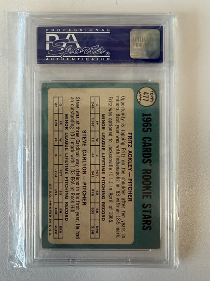 1965 Topps #477 Cards 1965 Rookie Stars (Fritz Ackley / Steve Carlton) PSA 5
