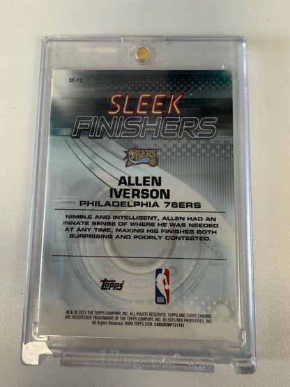 2025-26 Topps Chrome #SF-13 Allen Iverson Sleek Finishers Gold Refractor #/50
