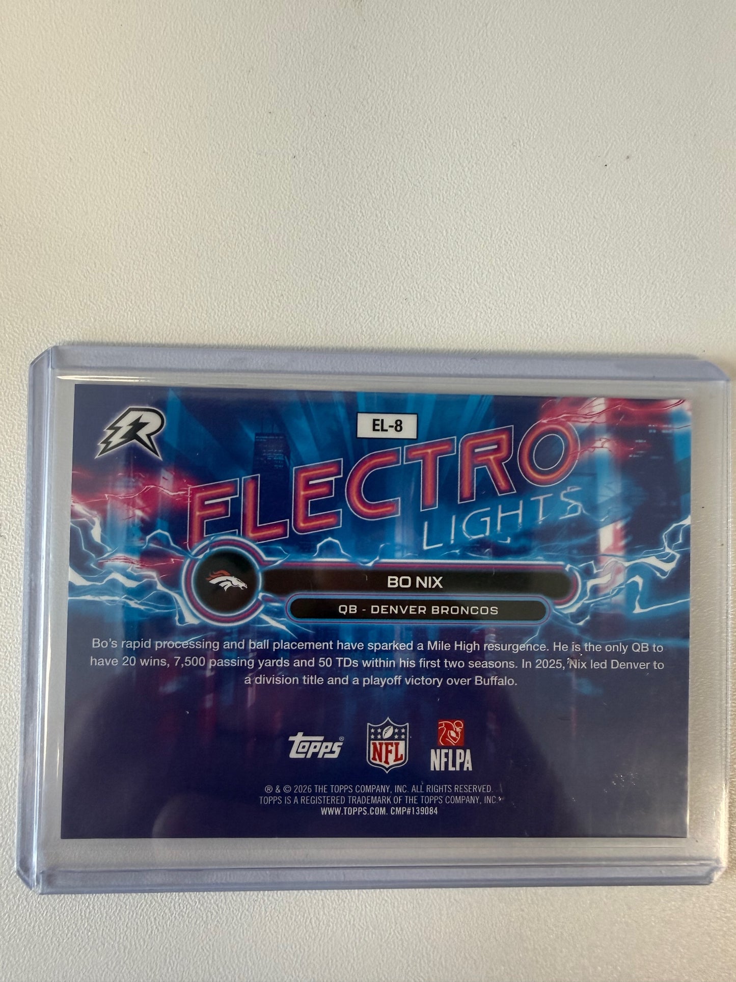 2025 Topps Resurgence #EL-8 Bo Nix Electro Lights