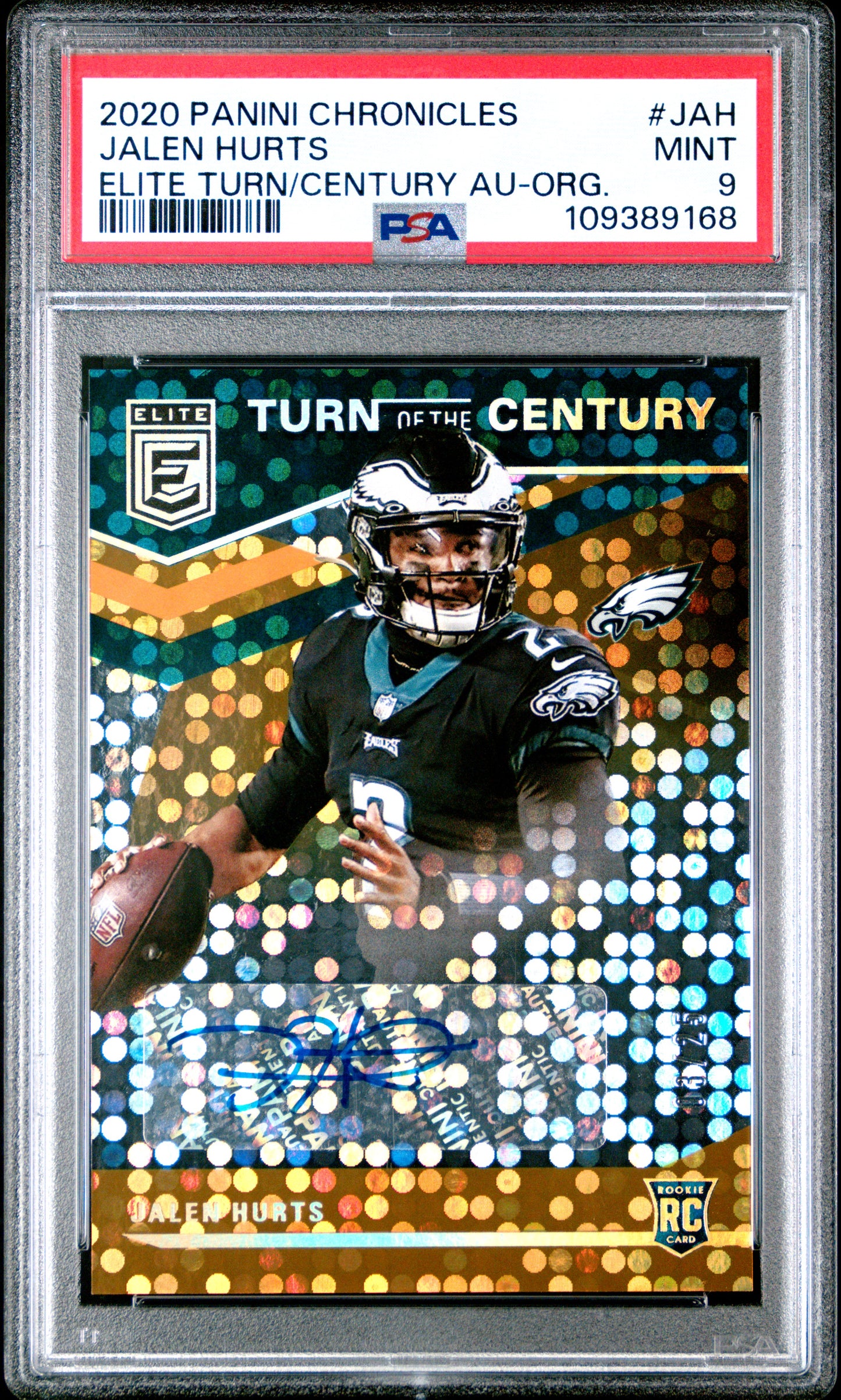 2020 Panini Chronicles Elite Auto #JAH Jalen Hurts Org /25 PSA 9