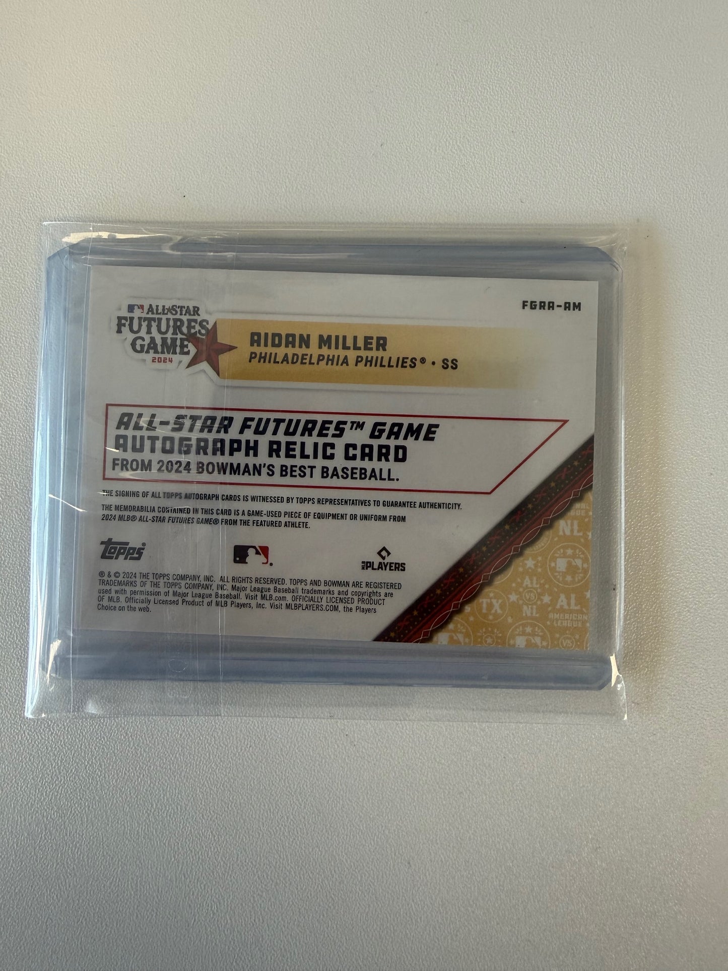 2024 Bowman's Best #FGRA-AM Aidan Miller 2024 MLB All-Star Auto Relics #/500