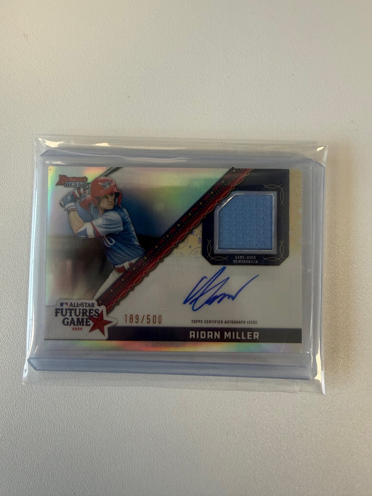 2024 Bowman's Best #FGRA-AM Aidan Miller 2024 MLB All-Star Auto Relics #/500
