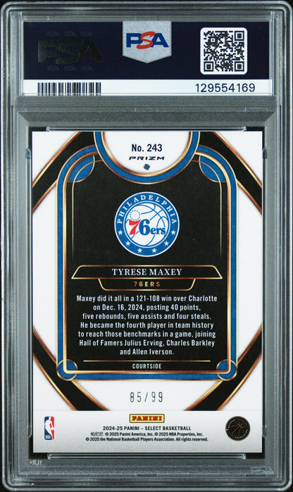 2024 Panini Select #243 Tyrese Maxey Light Blue Disco PSA 10