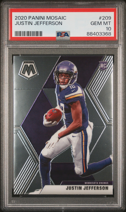 2020 Panini Mosaic #209 Justin Jefferson PSA 10