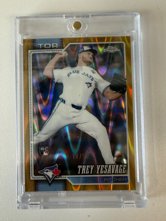 2026 Topps Chrome #86 Trey Yesavage Gold Raywave Refractors #/50