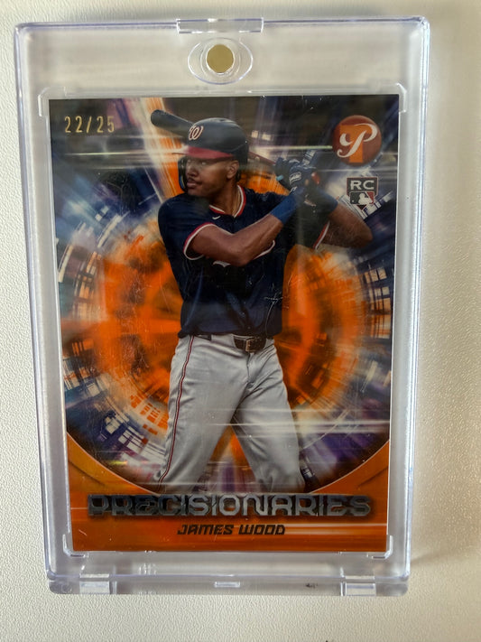 2025 Topps Pristine #PR-6 James Wood Precisionaries Orange Refractors #/25