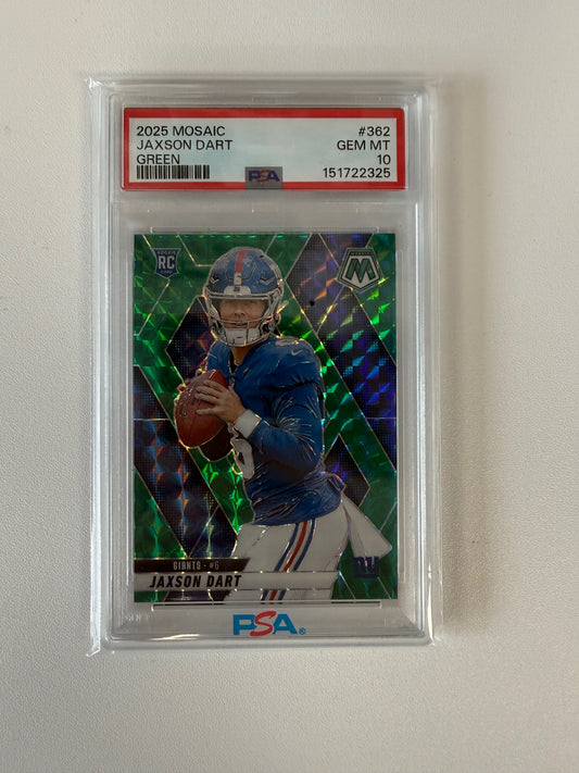 2025 Panini Mosaic #362 Jaxson Dart Mosaic Green PSA 10