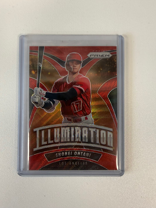 2020 Panini Prizm #I-11 Shohei Ohtani Illumination Red Wave Prizm #/99