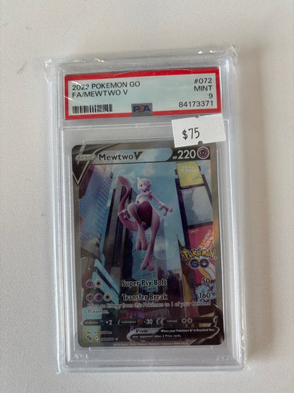 Pokemon GO #072/078 Mewtwo V (Alternate Full Art) PSA 9