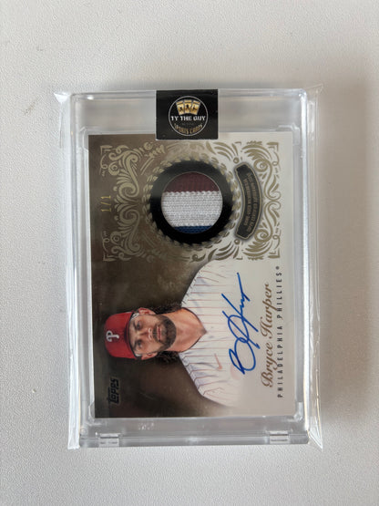 2022 Topps  Bryce Harper Topps Reverence Autograph Patch Relics Platinum #/1