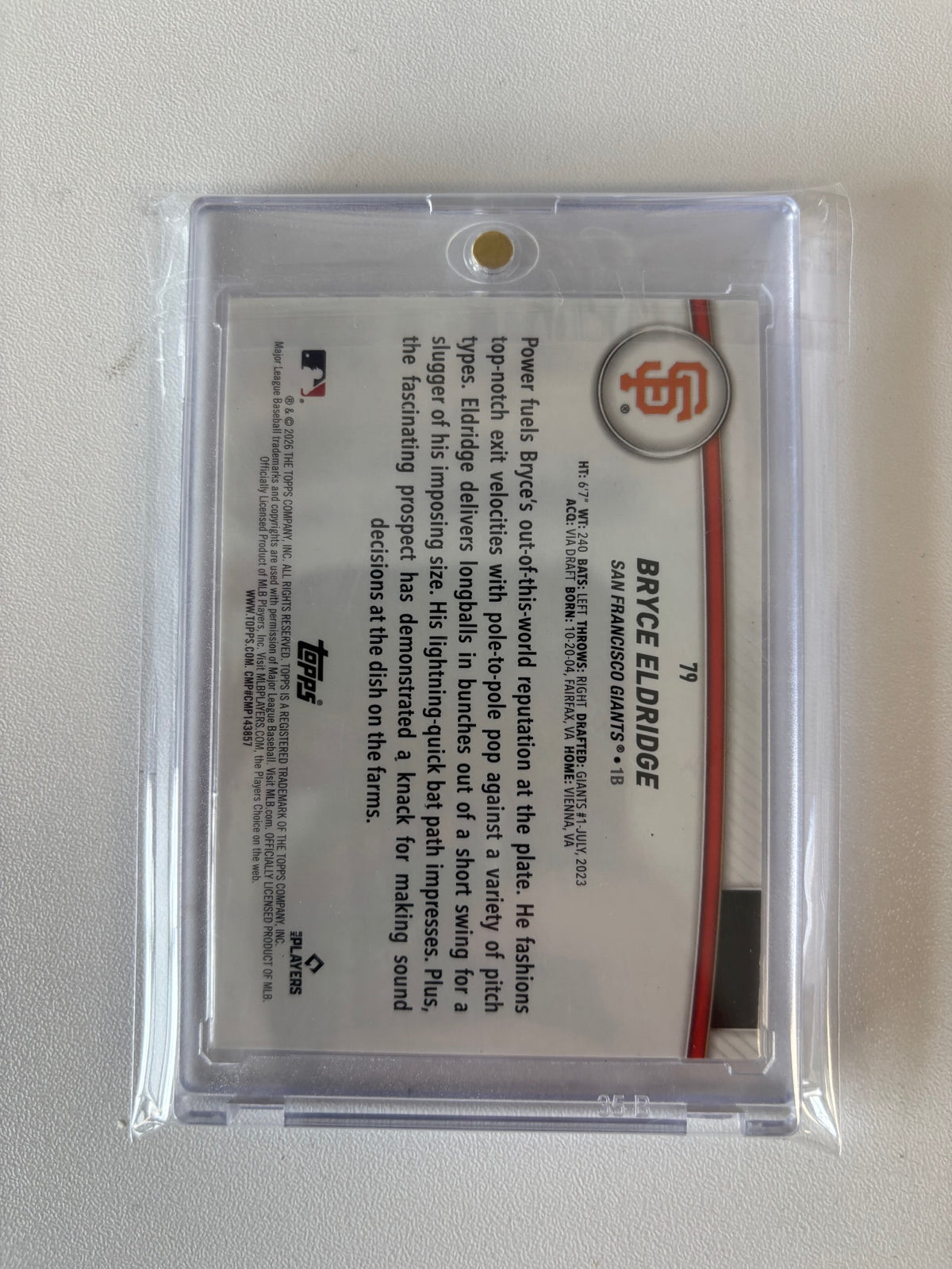 2026 Topps #79 Bryce Eldridge Flagship Collection (Series Two) #/5