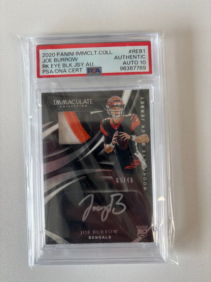 2020  Joe Burrow Immaculate Rookie Eye Black RPA/49