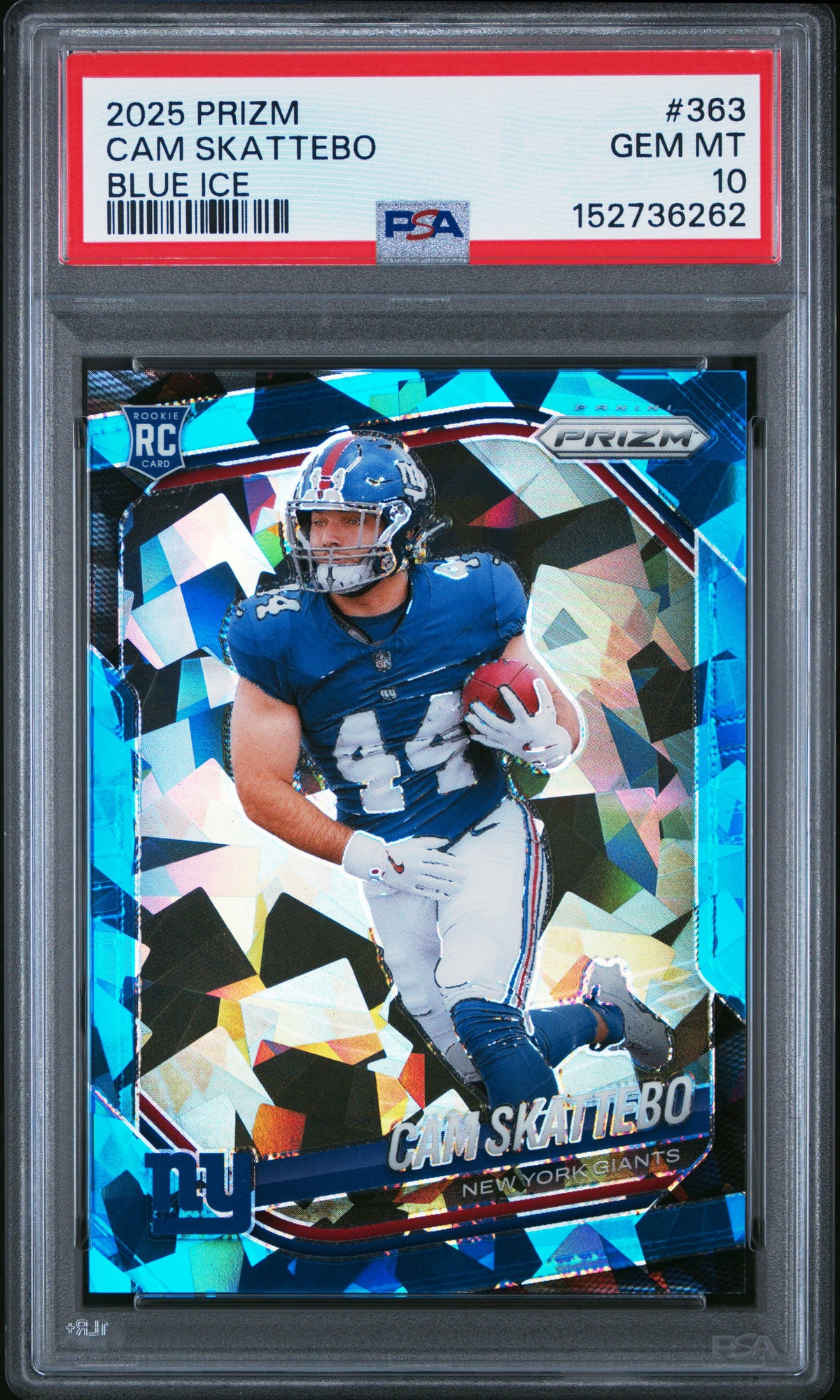 2025 Panini Prizm #363 Cam Skattebo Blue Ice PSA 10