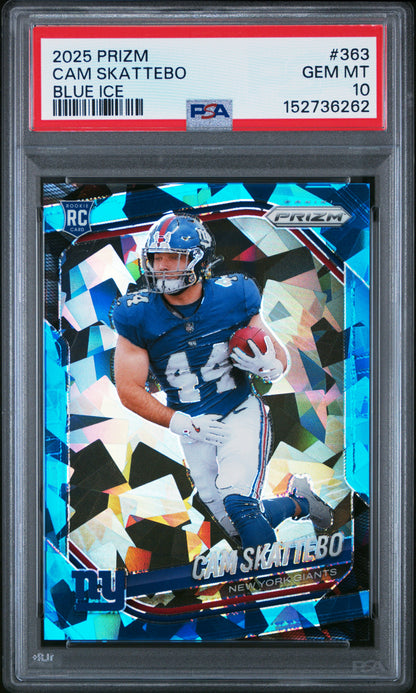 2025 Panini Prizm #363 Cam Skattebo Blue Ice PSA 10
