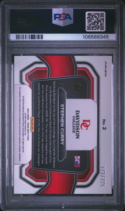2024 Panini Prizm Draft Picks Legends #2 Stephen Curry Red Seismic PSA 9