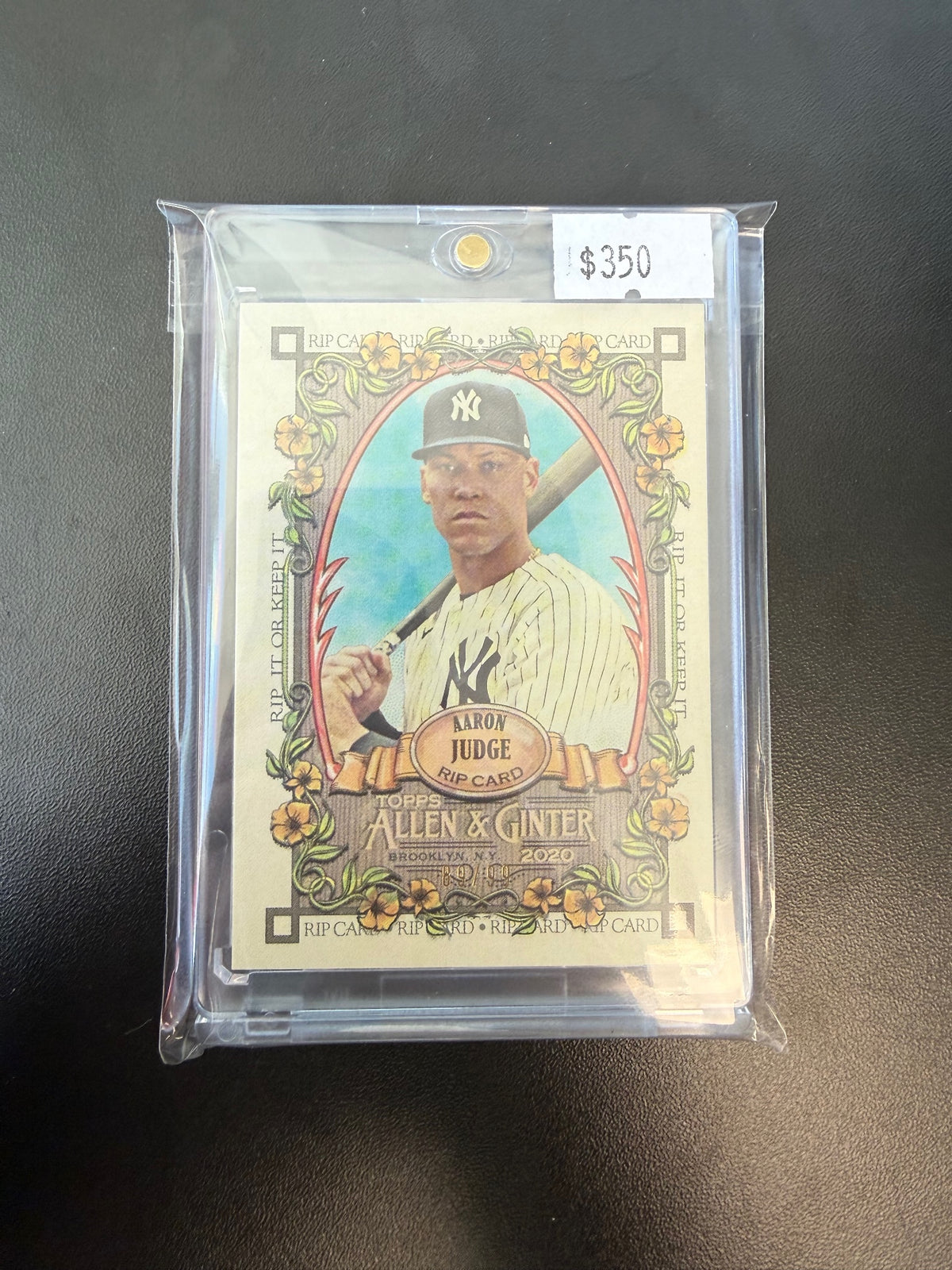 2020 Topps Allen & Ginter #RIP-46 Aaron Judge Rip Cards #/99