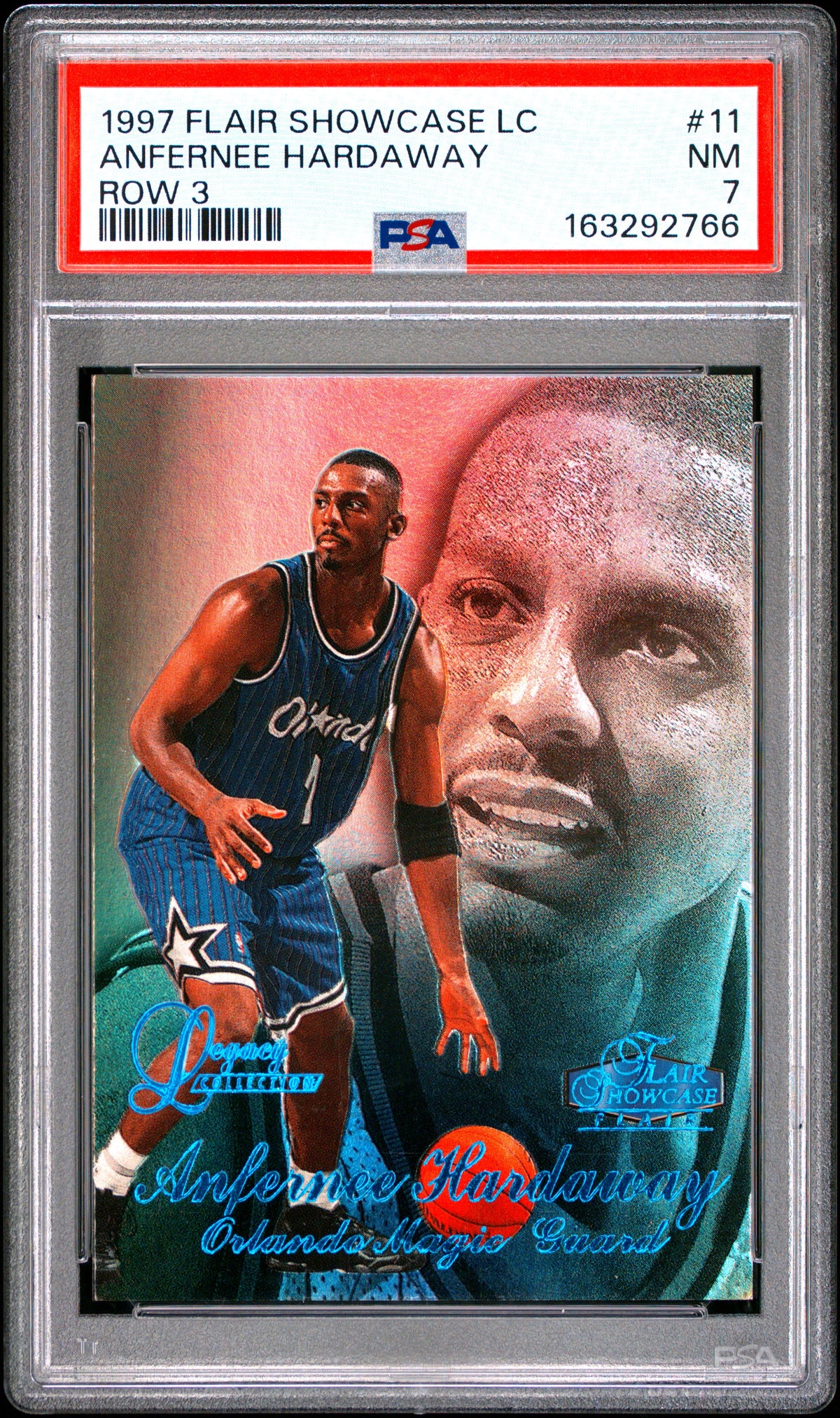 1997 Flair Showcase Legacy Collection #11 Anfernee Hardaway Legacy Row 3 PSA 7