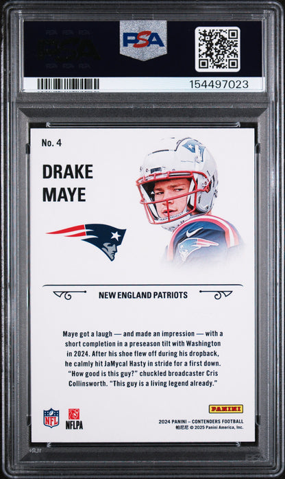 2024 Panini Contenders Rookie Stallions #4 Drake Maye PSA 10