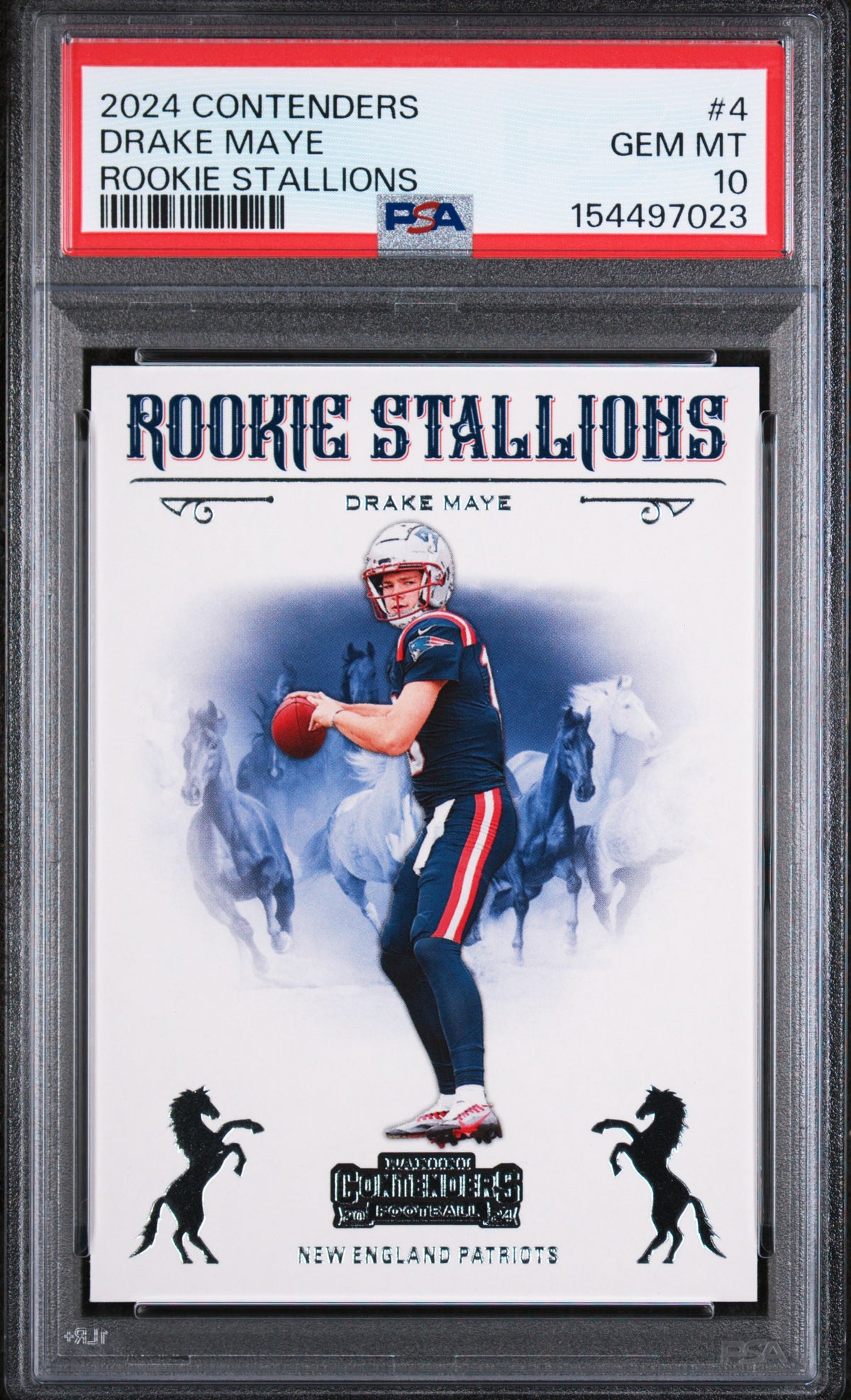 2024 Panini Contenders Rookie Stallions #4 Drake Maye PSA 10