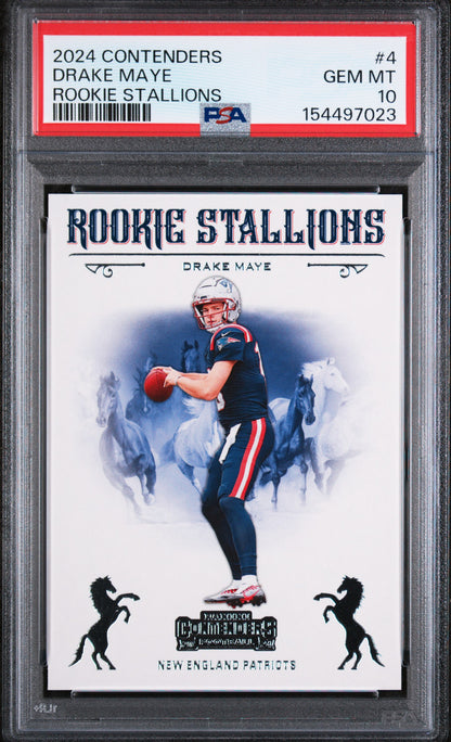 2024 Panini Contenders Rookie Stallions #4 Drake Maye PSA 10