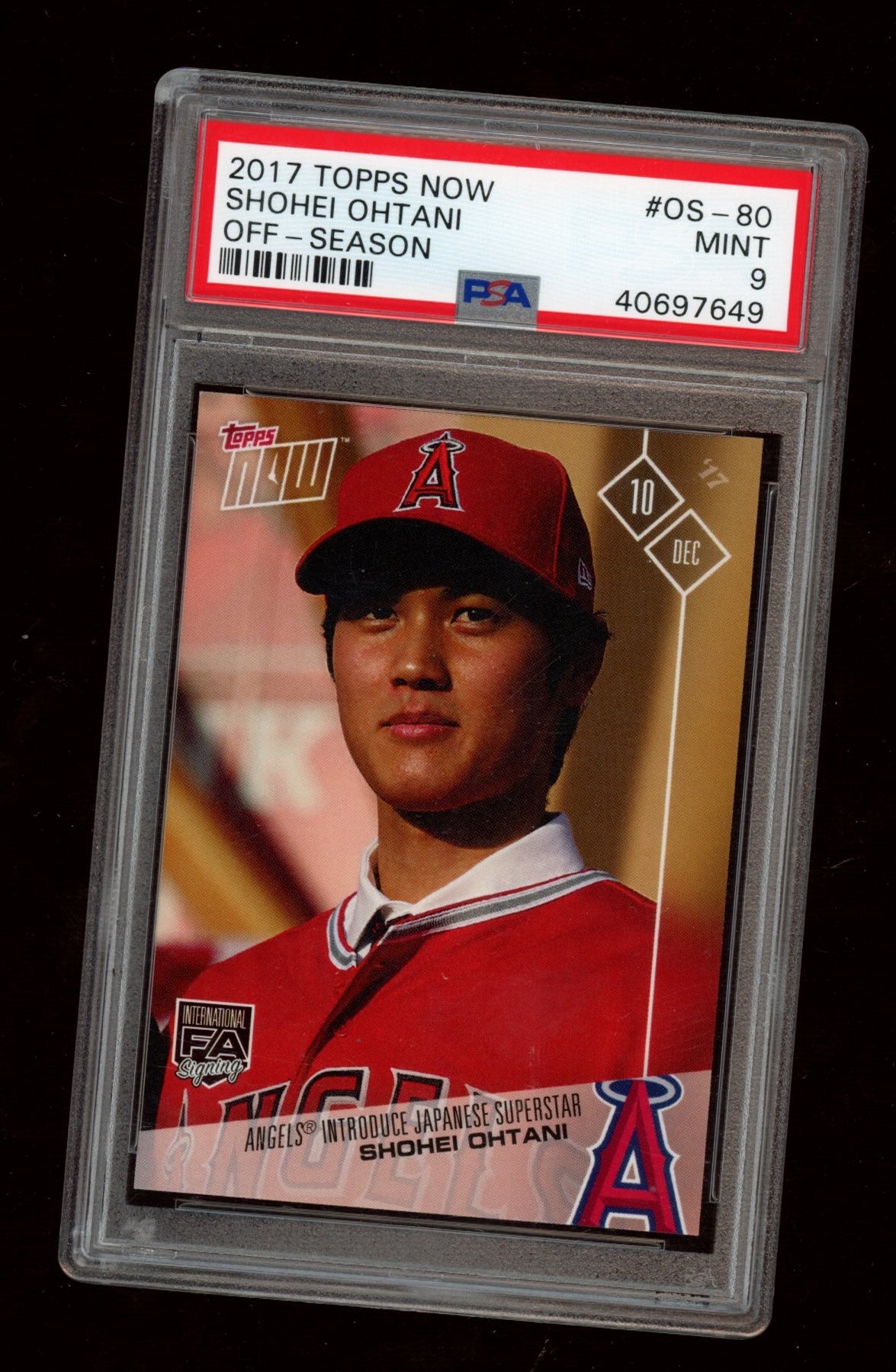 2017 Topps Now Off-Season #OS-80 Shohei Ohtani Off-Season PSA 9