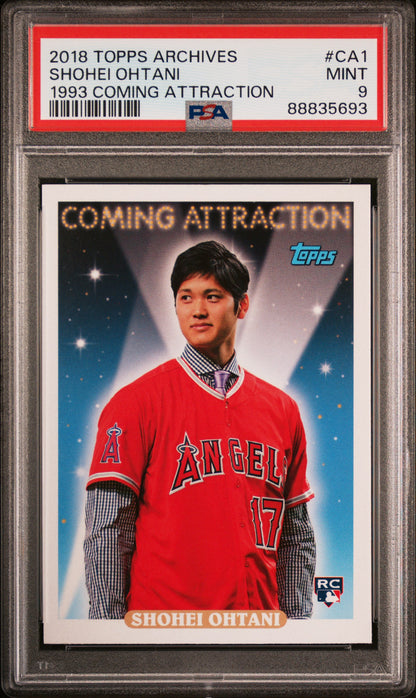 2018 Topps Archives  #CA1 Shohei Ohtani 1993 Coming Attraction PSA 9